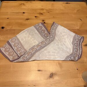 Rectangular Beige / Neutral toned Paisley Scarf